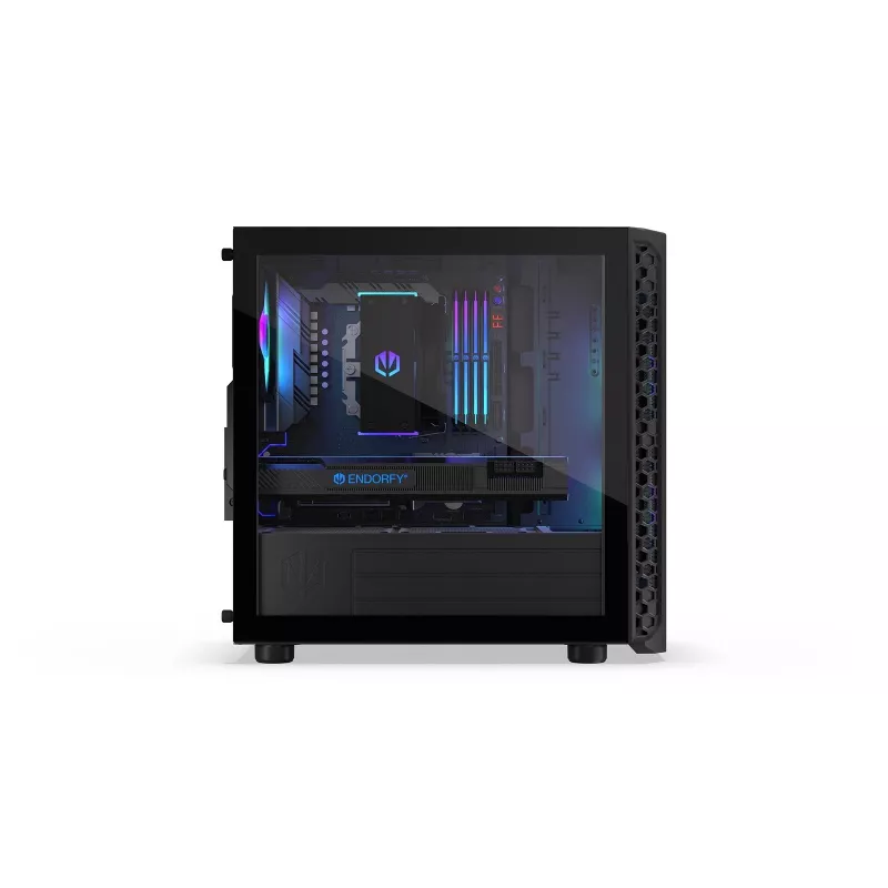 Caixa de PC Endorfy Signum M30 ARGB — Micro Tower mATX, frente em malha, 3x ventoinhas ARGB de 120 mm, vidro temperado, USB-C 20 Gb/s
