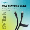Cabo de Silicone DIGITUS USB4 Versão 2.0 USB-C para USB-C 80Gbps 240W 16K 0,5m Preto AK-300350-005-S