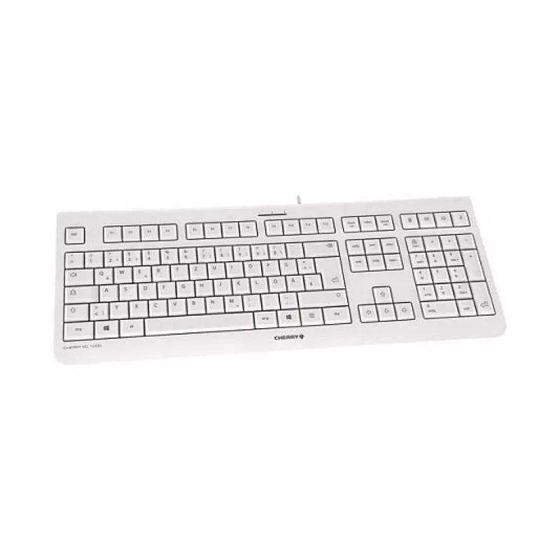 Teclado USB com Fio CHERRY KC 1000 - Layout QWERTY Espanhol, Cinzento Claro
