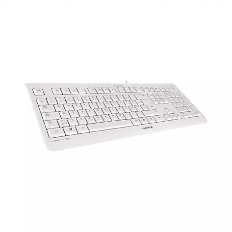 Teclado USB com Fio CHERRY KC 1000 - Layout QWERTY Espanhol, Cinzento Claro