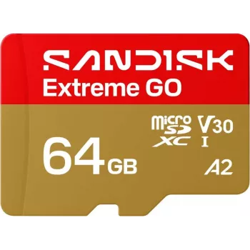 Cartão de Memória SanDisk Extreme microSDXC UHS-I 64GB com adaptador SD (170 MB/s, A2, V30, U3, Class 10)