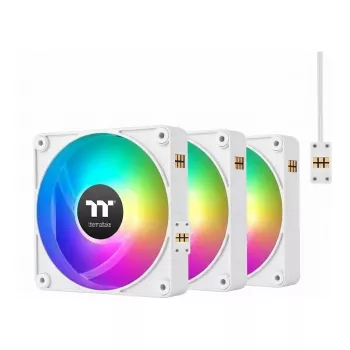 Ventoinha de caixa Thermaltake CT120 EX Infinity ARGB Sync White | 120mm Infinity Mirror Hydraulic Bearing PWM, pack de 3