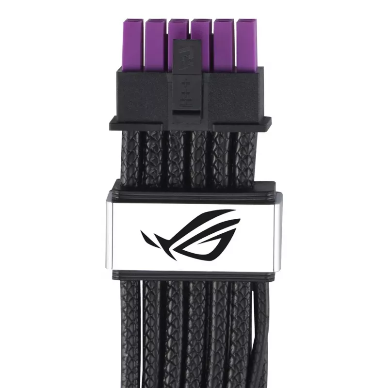 Cabo de alimentação para GPU ASUS ROG Equalizer 12V-2x6 PCIe 5.1 / ATX 3.1, 0,75 m, 16 AWG, Preto (90YE00BN-B0QA00)