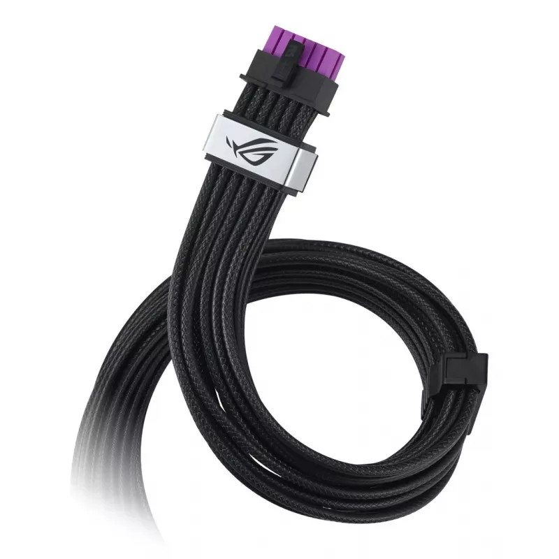 Cabo de alimentação para GPU ASUS ROG Equalizer 12V-2x6 PCIe 5.1 / ATX 3.1, 0,75 m, 16 AWG, Preto (90YE00BN-B0QA00)