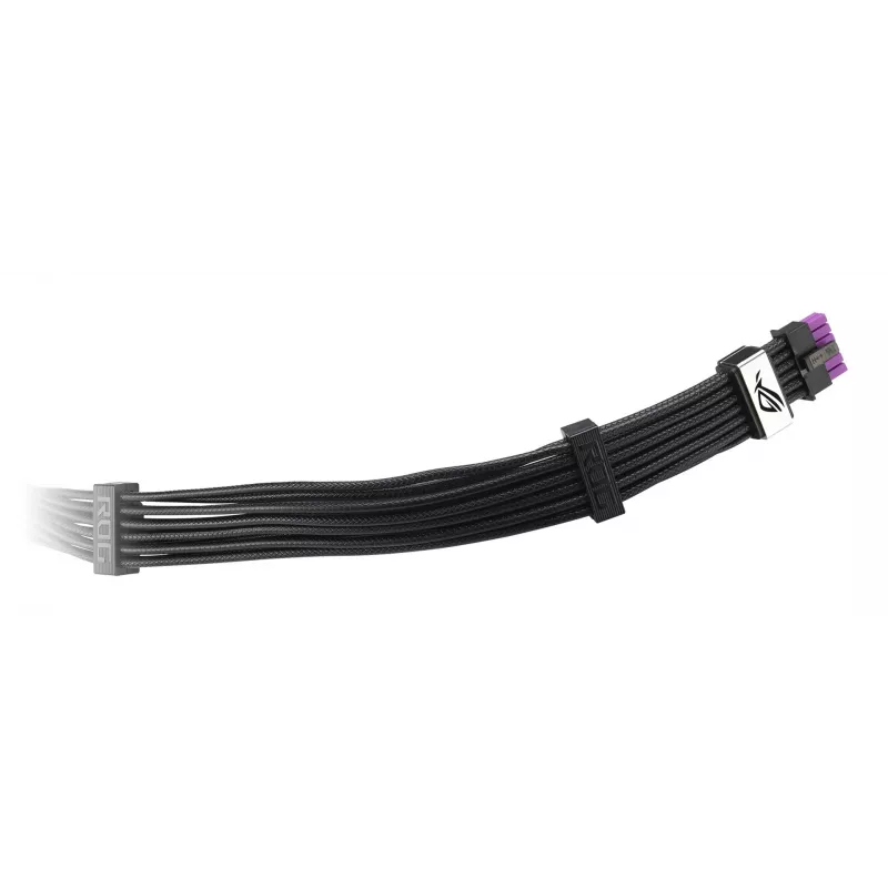 Cabo de alimentação para GPU ASUS ROG Equalizer 12V-2x6 PCIe 5.1 / ATX 3.1, 0,75 m, 16 AWG, Preto (90YE00BN-B0QA00)