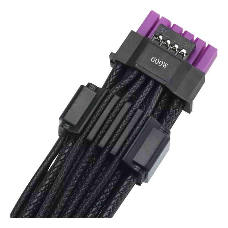 Cabo de alimentação para GPU ASUS ROG Equalizer 12V-2x6 PCIe 5.1 / ATX 3.1, 0,75 m, 16 AWG, Preto (90YE00BN-B0QA00)