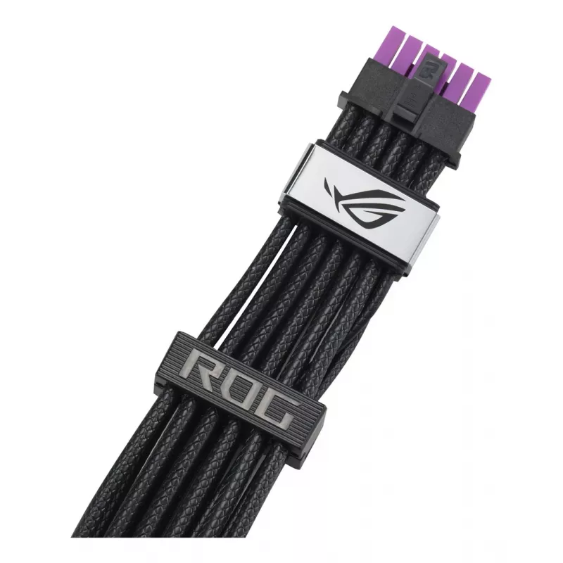 Cabo de alimentação para GPU ASUS ROG Equalizer 12V-2x6 PCIe 5.1 / ATX 3.1, 0,75 m, 16 AWG, Preto (90YE00BN-B0QA00)