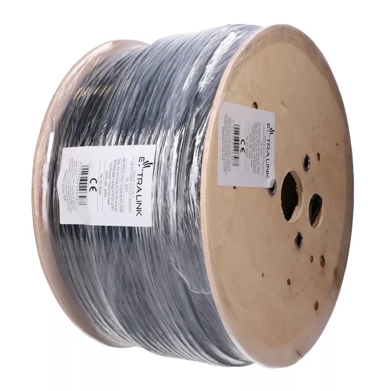 Cabo de par entrançado exterior Extralink CAT6A FTP (F/UTP) com gel 305 m EX.96587