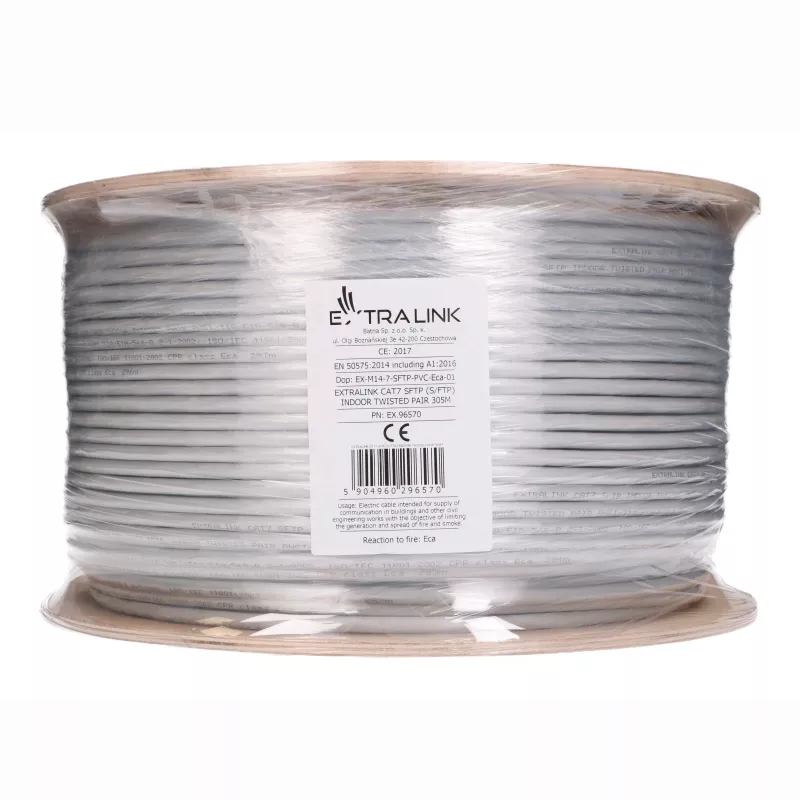 Cabo de instalação Extralink CAT7 S/FTP indoor twisted pair 305 m EX.96570