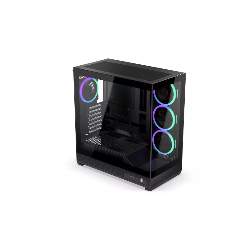 ENDORFY Fishtank 6000 Corona Caixa de PC Mid-Tower - Preto, Vidro Temperado Duplo, 4x Ventoinhas ARGB, USB-C, E-ATX