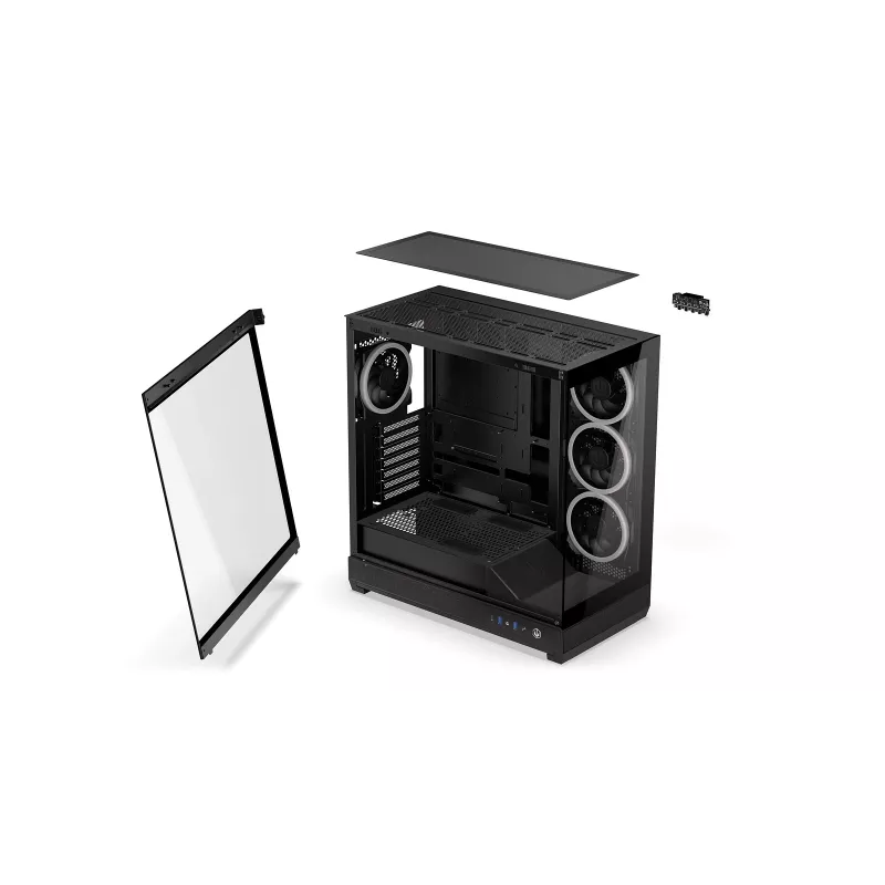 ENDORFY Fishtank 6000 Corona Caixa de PC Mid-Tower - Preto, Vidro Temperado Duplo, 4x Ventoinhas ARGB, USB-C, E-ATX