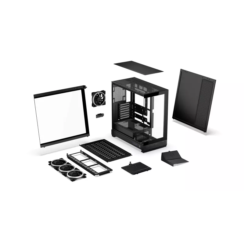 ENDORFY Fishtank 6000 Corona Caixa de PC Mid-Tower - Preto, Vidro Temperado Duplo, 4x Ventoinhas ARGB, USB-C, E-ATX