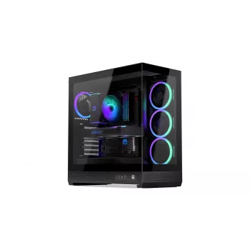ENDORFY Fishtank 6000 Corona Caixa de PC Mid-Tower - Preto, Vidro Temperado Duplo, 4x Ventoinhas ARGB, USB-C, E-ATX