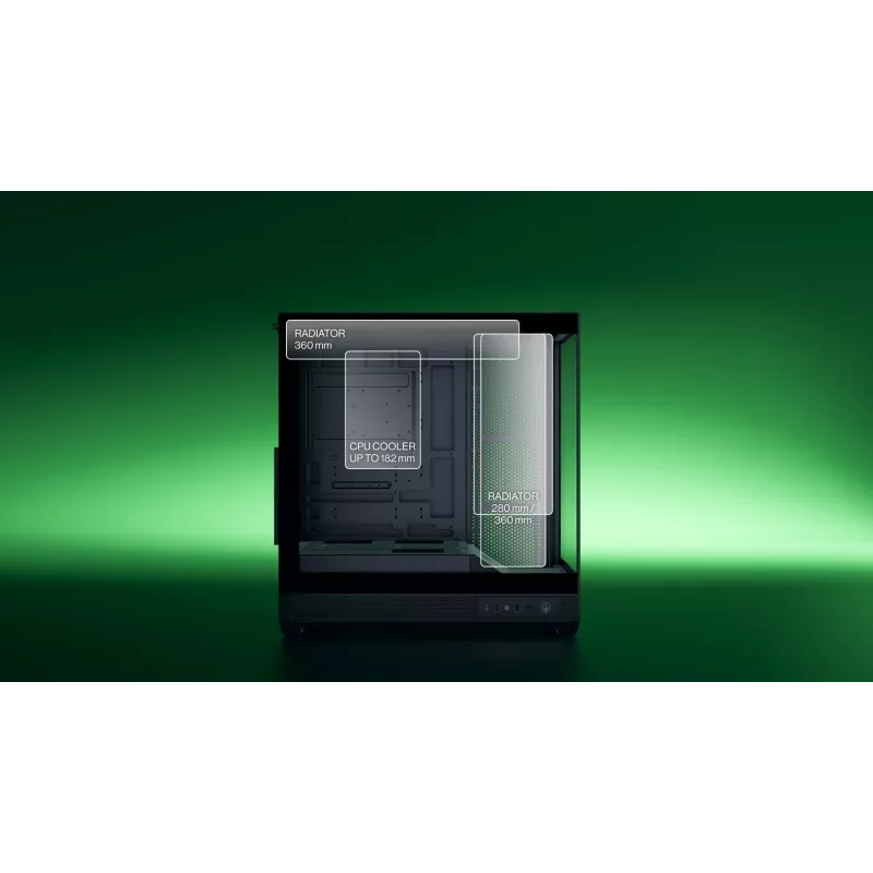 ENDORFY Fishtank 6000 Flex Caixa de PC Mid-Tower - Preto, Vidro Temperado Duplo, USB-C, E-ATX, Back-Connect Ready (sem ventoinhas)