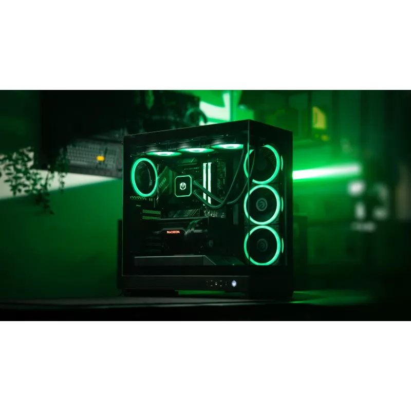 ENDORFY Fishtank 6000 Flex Caixa de PC Mid-Tower - Preto, Vidro Temperado Duplo, USB-C, E-ATX, Back-Connect Ready (sem ventoinhas)