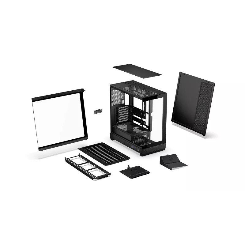 ENDORFY Fishtank 6000 Flex Caixa de PC Mid-Tower - Preto, Vidro Temperado Duplo, USB-C, E-ATX, Back-Connect Ready (sem ventoinhas)