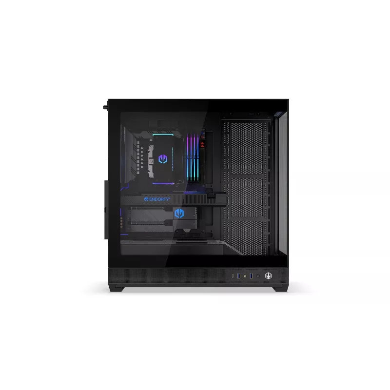 ENDORFY Fishtank 6000 Flex Caixa de PC Mid-Tower - Preto, Vidro Temperado Duplo, USB-C, E-ATX, Back-Connect Ready (sem ventoinhas)