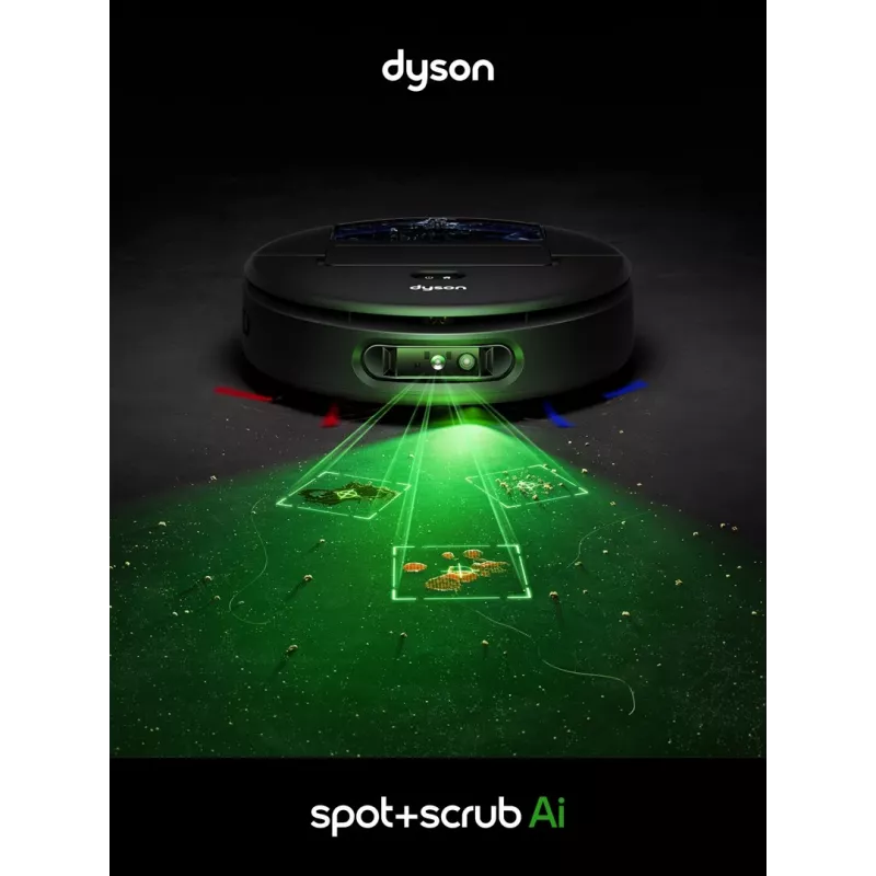 Dyson Spot+Scrub Ai Robô Aspirador Lavar e Secar 586183-01 Preto