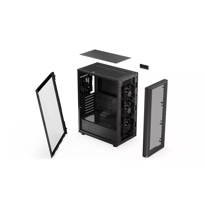 ENDORFY Ventum 400 Air Caixa de PC ATX - Preto, Vidro Temperado, 4x Ventoinhas Stratus 120 PWM, USB-C