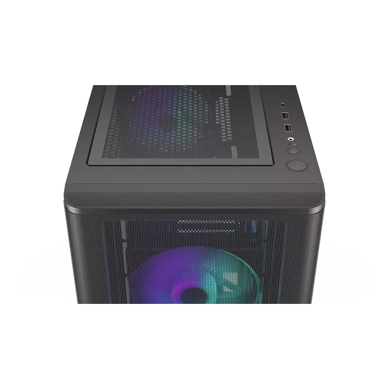 ENDORFY Ventum 400 ARGB Caixa de PC ATX - Preto, Vidro Temperado, 4x Ventoinhas Stratus 120 PWM ARGB, Controlador ARGB & PWM, USB-C