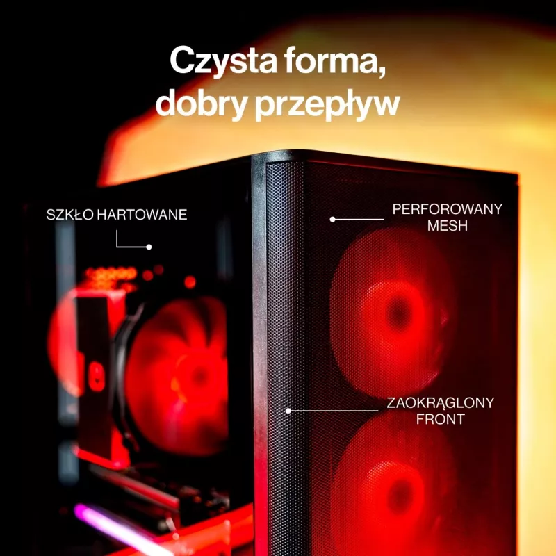 ENDORFY Ventum 400 ARGB Caixa de PC ATX - Preto, Vidro Temperado, 4x Ventoinhas Stratus 120 PWM ARGB, Controlador ARGB & PWM, USB-C