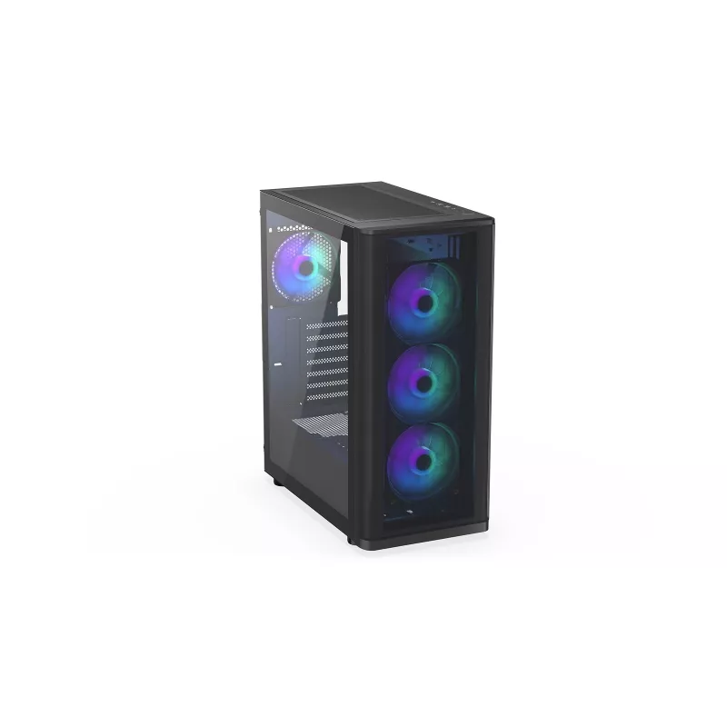 ENDORFY Ventum 400 ARGB Caixa de PC ATX - Preto, Vidro Temperado, 4x Ventoinhas Stratus 120 PWM ARGB, Controlador ARGB & PWM, USB-C