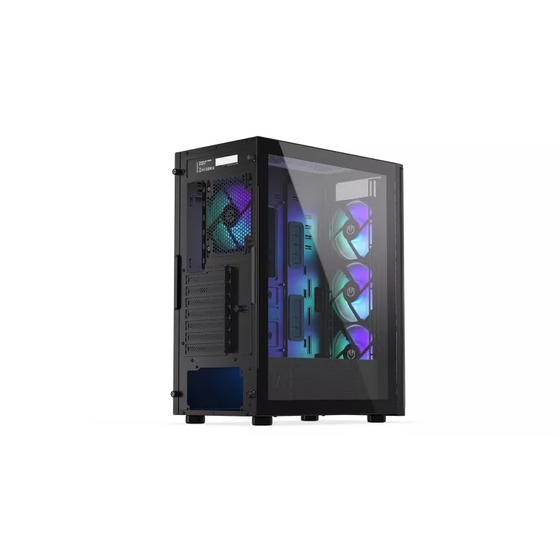 ENDORFY Ventum 400 ARGB Caixa de PC ATX - Preto, Vidro Temperado, 4x Ventoinhas Stratus 120 PWM ARGB, Controlador ARGB & PWM, USB-C