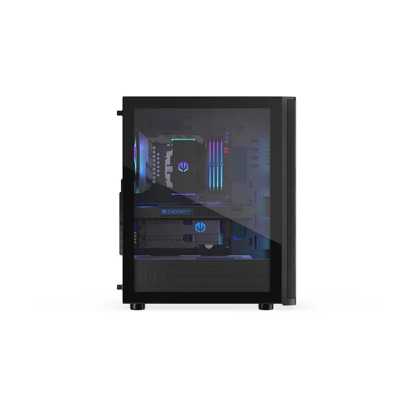 ENDORFY Ventum 400 ARGB Caixa de PC ATX - Preto, Vidro Temperado, 4x Ventoinhas Stratus 120 PWM ARGB, Controlador ARGB & PWM, USB-C