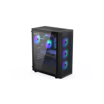 ENDORFY Ventum 400 ARGB Caixa de PC ATX - Preto, Vidro Temperado, 4x Ventoinhas Stratus 120 PWM ARGB, Controlador ARGB & PWM, USB-C