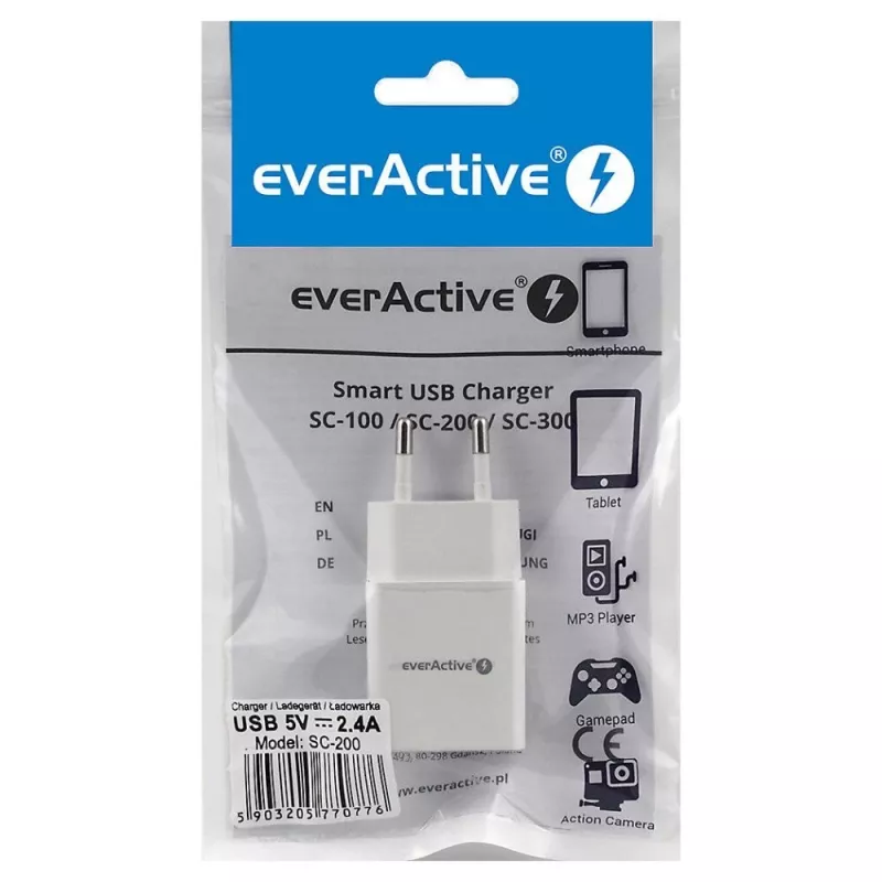everActive SC-200 carregador de parede USB-A 2,4 A 12 W branco