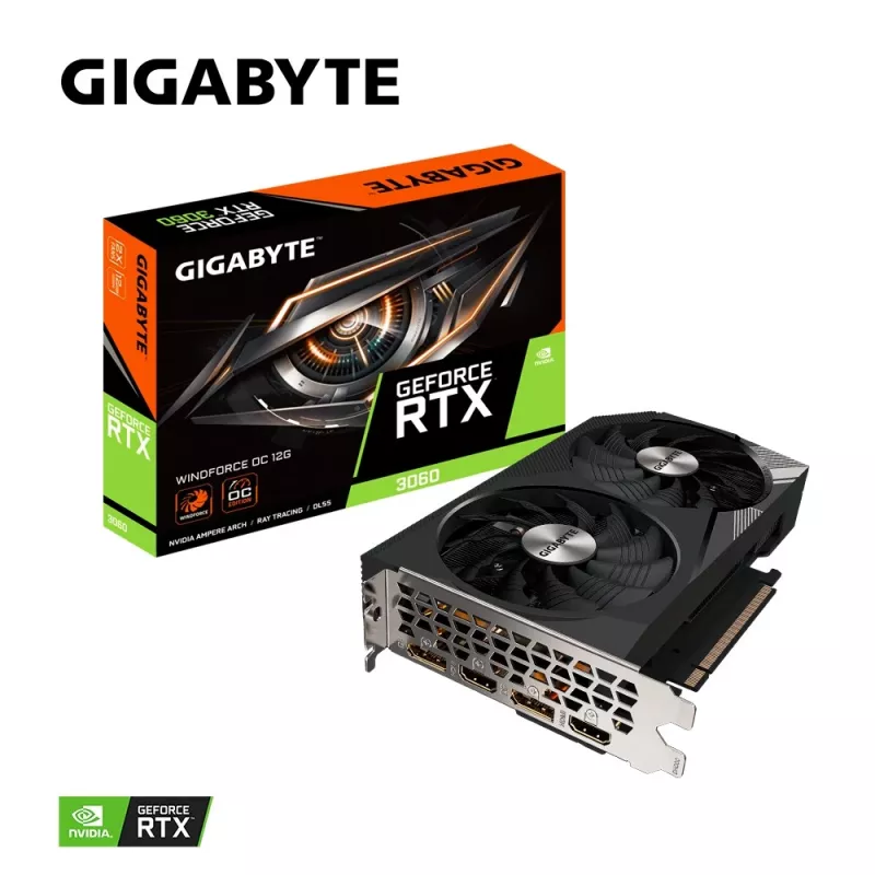 Gigabyte GeForce RTX 3060 WINDFORCE OC 12G (rev. 2.0) NVIDIA 12 GB GDDR6 placa gráfica GV-N3060WF2OC-12GD2.0