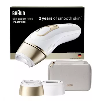 Braun Silk-expert Pro 5 PL5210 Aparelho de Depilação a Luz Pulsada IPL Dourado Branco SensoAdapt
