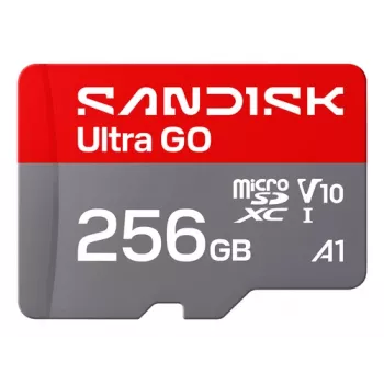 SanDisk Ultra GO microSDXC 256GB UHS-I Classe 10 A1 V10 190MB/s com Adaptador SD SDSQUGN-256G-GN6MN