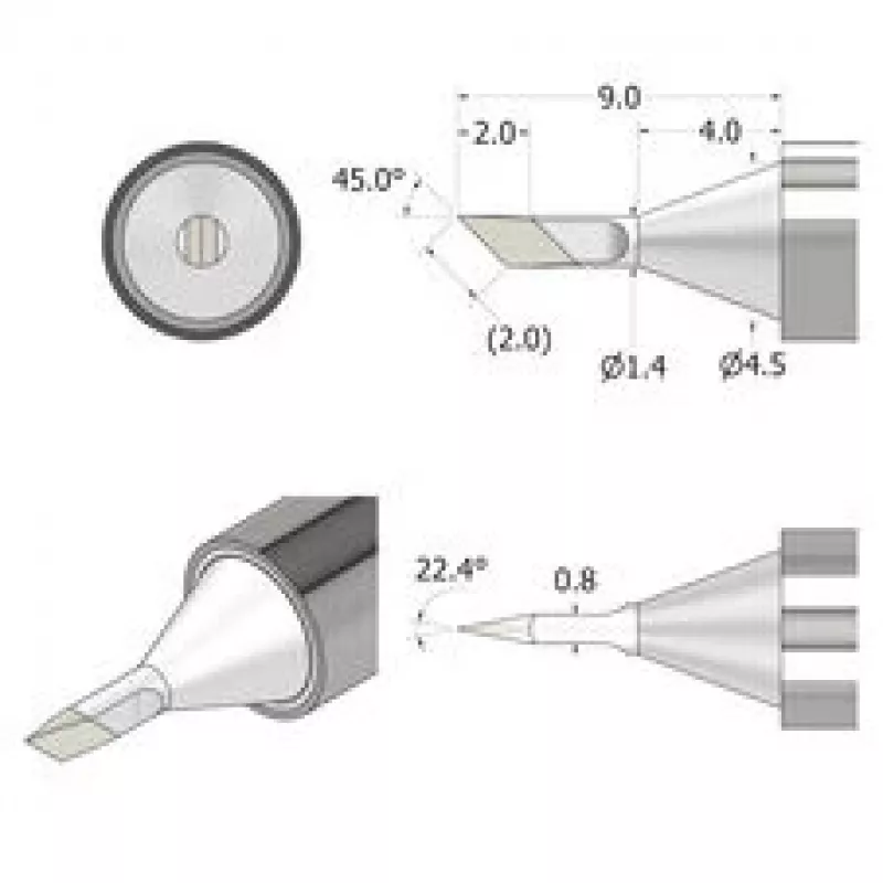 iFixit FixHub ponta de soldar faca 1,4mm IF145-842-1 prateado