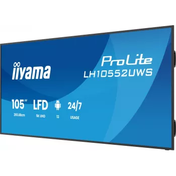 iiyama ProLite LH10552UWS-B1AG ecrã de sinalização 104,6 inch 5K Ultrawide IPS 21:9 500 cd/m² Android 11 Wi-Fi 24/7