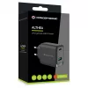 Conceptronic ALTHEA20B45 carregador de parede GaN 45W USB-C PD e USB-A QC 3.0 de duas portas preto