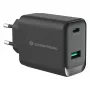 Conceptronic ALTHEA20B45 carregador de parede GaN 45W USB-C PD e USB-A QC 3.0 de duas portas preto