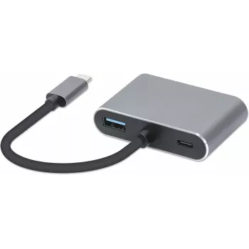 iBox IUCHCHDVGA hub USB-C 4 em 1 USB 3.0 + PD 100W + HDMI 4K 30Hz + VGA FullHD