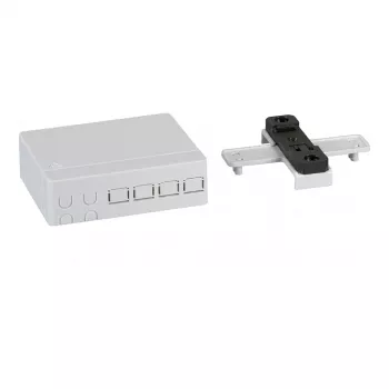 EFB-ELEKTRONIK FTTH caixa de interior para calha DIN para 4 fibras, 4 acopladores e reserva de comprimento de fibra
