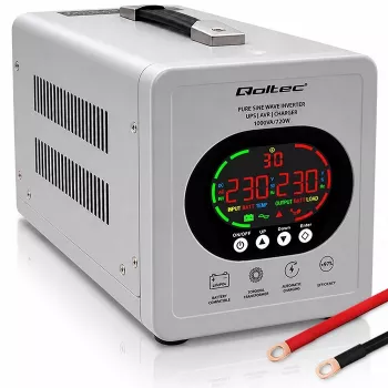 Qoltec UPS onda sinusoidal pura 1000VA/720W Line-Interactive AVR LCD LiFePO4 AGM GEL