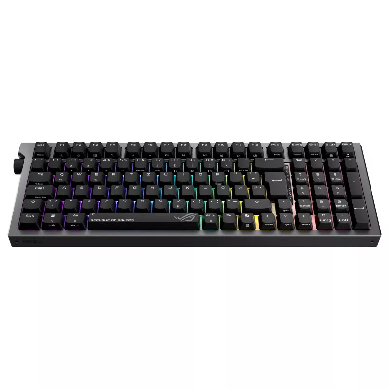 ASUS ROG Strix Morph 96 Teclado Gaming Wireless, Layout 96%, Switches ROG NX Snow, Hot-Swappable, Conectividade Tri-Mode, Preto