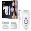 Braun Silk-épil 5 5-825 Depiladora Elétrica, Branco/Rosa, 28 Pinças, MicroGrip, com Fio