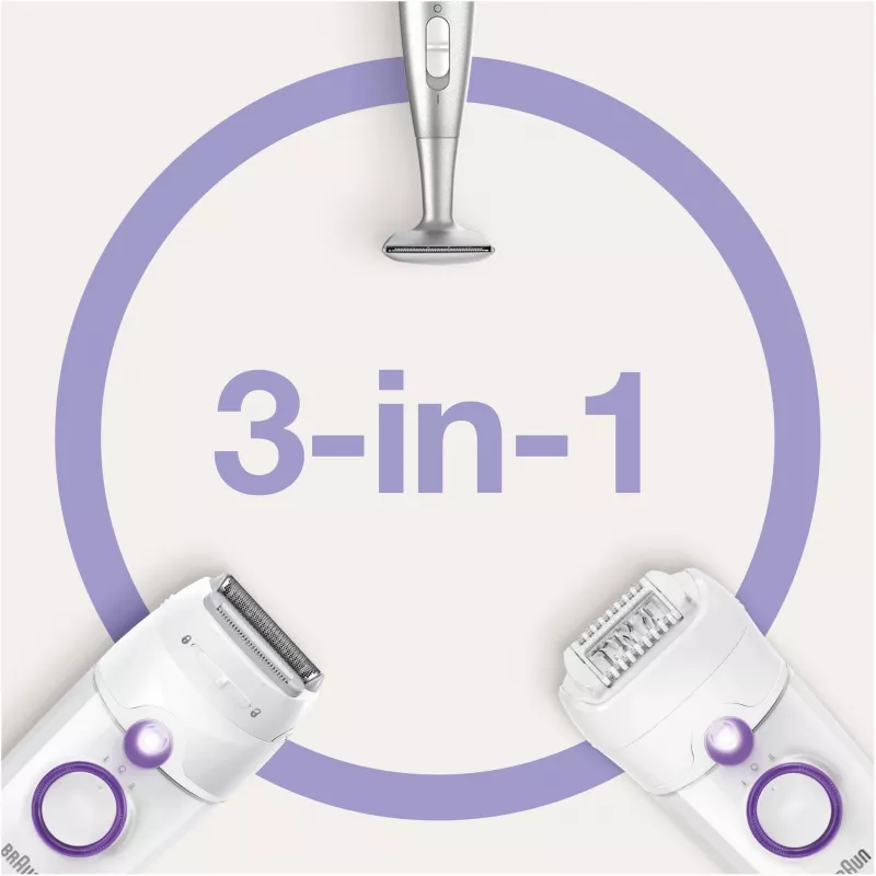 Braun Silk-épil 5 5-825 Depiladora Elétrica, Branco/Rosa, 28 Pinças, MicroGrip, com Fio