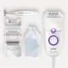 Braun Silk-épil 5 5-825 Depiladora Elétrica, Branco/Rosa, 28 Pinças, MicroGrip, com Fio