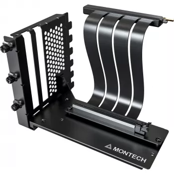 MONTECH Kit de Montagem Vertical para GPU PCIe 4.0 Cabo Riser Preto 20cm