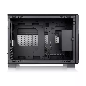 Caixa Thermaltake TR200 WS Super Mini Tower, Preto/Madeira, vidro temperado