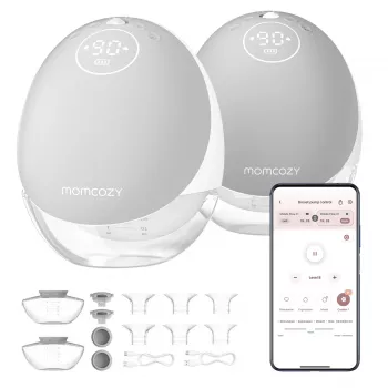 Bomba de leite elétrica portátil dupla Momcozy M9 Cinzento 150ml