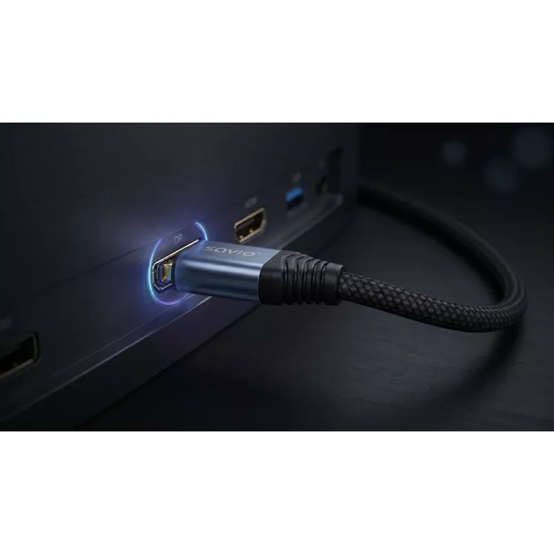 Cabo SAVIO CL-211 DisplayPort 2.1 3m Preto