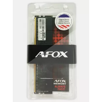 AFOX AFLD44EN1P 4GB DDR4 2400MHz PC4-19200 Non-ECC Unbuffered CL17 1,2V Módulo de memória para desktop
