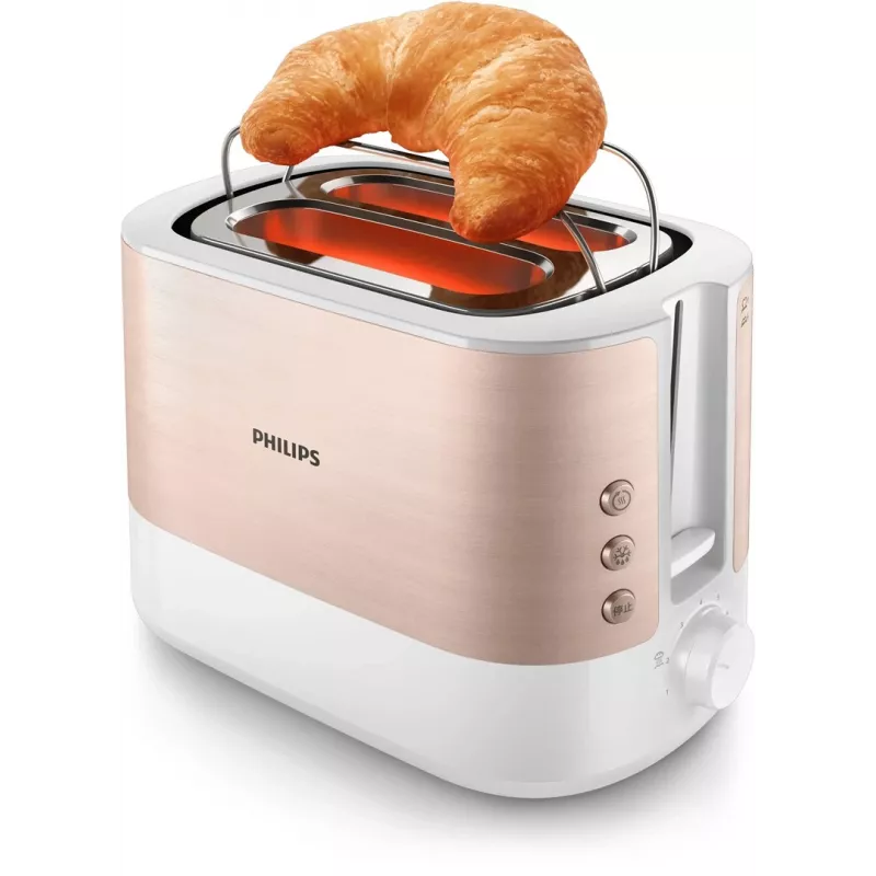 Philips Viva Collection HD2638/11 Torradeira 2 fatias 950 W Rose Gold, Branco